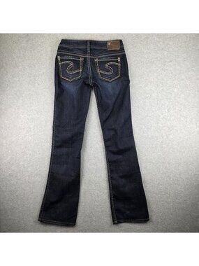Silver Jeans Frances Bootcut Jeans Womens 27 Blue Dark Wash Stretch Slim Fit